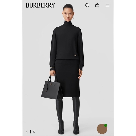 Burberry Black Wool Pencil High Waist Skirt Size 4 - Picture 9 of 9